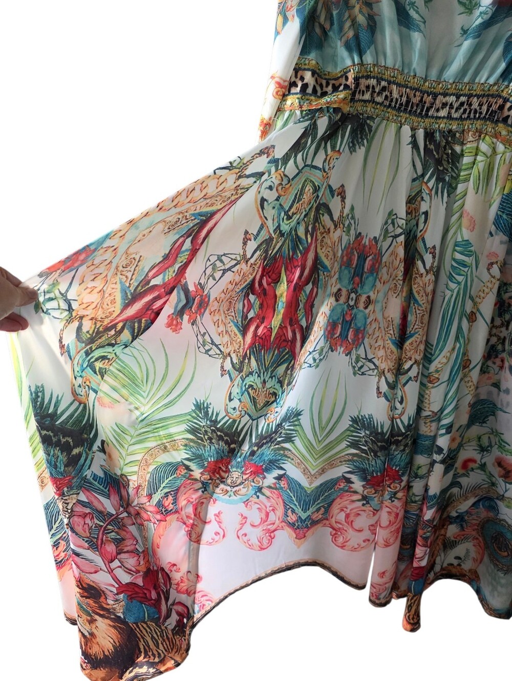 Miss Rosier Tropical Floral Maxi Dress/Kimono Size Large - Picture 11 of 16